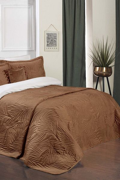 Sarev Clara Tan Double Bedspread Set
