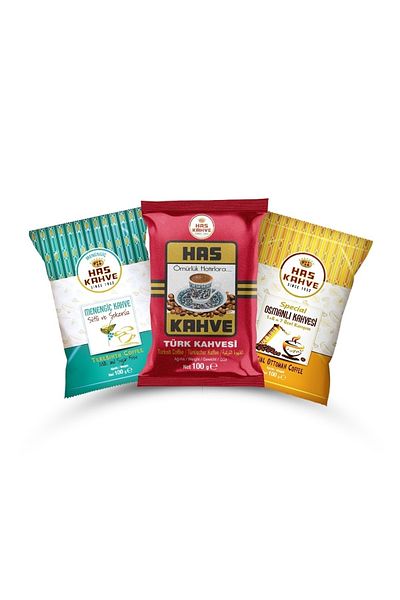 Has Kahve Magnificent 3-Pack Flavor 3 X 100 Gr (Turkish Coffee-Ottoman Coffee-Menengic Turkish Coffee) OSM300HGS