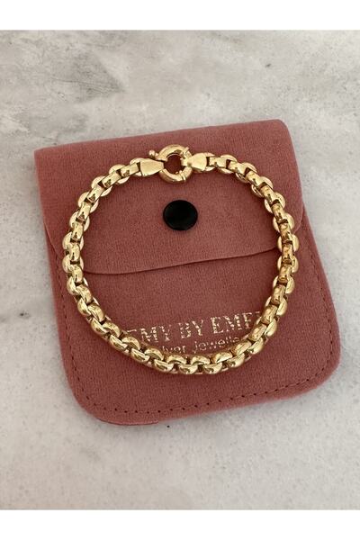 emy by emel luxury silver jewelry Altın Kaplama Gemici Kilitli Geçme Halka Zi...