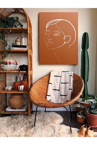 KanvasSepeti Αφηρημένη διακοσμητική Vintange Retro Bohe Bohemian Boho Art Vectorial Abstract Minimalist Canvas Πίνακας σε καμβά