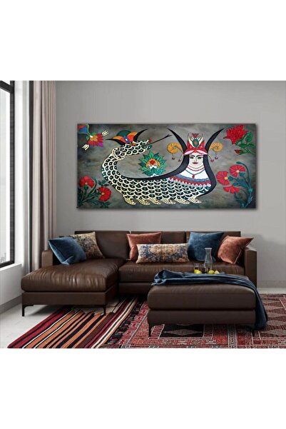 Tablo Deposu Anadolu Kültürü Yılanlı Kadın Şahmeran Kanvas Gülen Tablo
