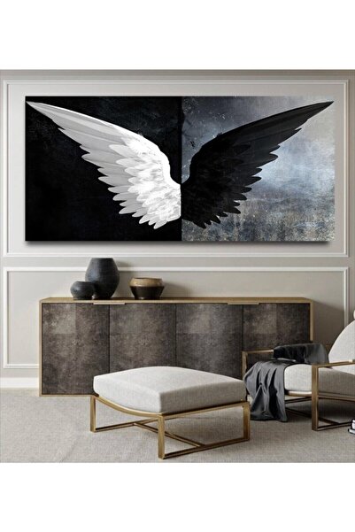 Tablo Deposu Pictură modernă cu zâne de înger alb-negru pe pânză