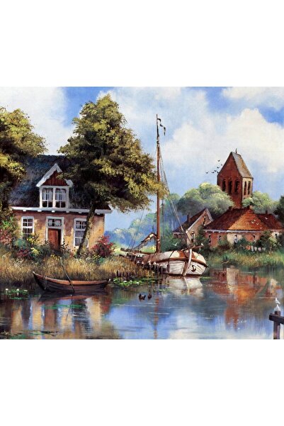 Tablo Deposu Oil Paintings Look Landscape Canvas Smiley Painting