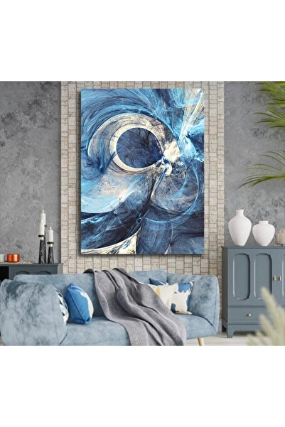 Tablo Deposu Pictură Smiley pe pânză abstractă albastră