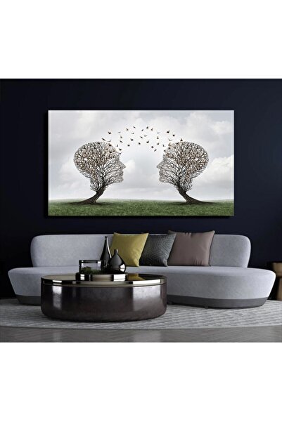 Tablo Deposu Arborele abstracte Oameni Păsări în creierul meu Pictură Smiley ...