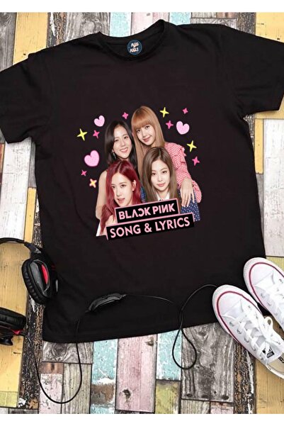 RYO FASHİON BLACK PINK GROUP Παιδικό μπλουζάκι με στάμπα και κοντά μανίκια, Μ...