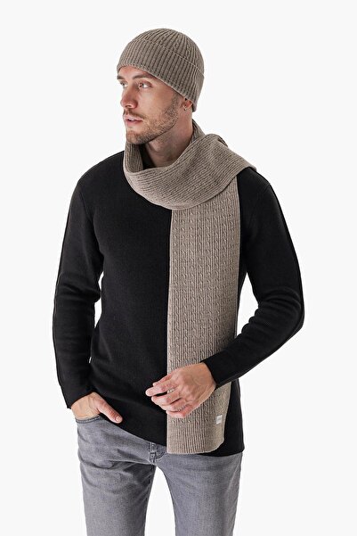 CHUBA Men's Hair Braid Scarf Beanie Set Mink 23w501