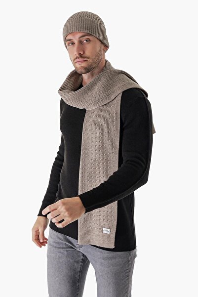 CHUBA Men's Hair Braid Scarf Beanie Set Mink 23w501