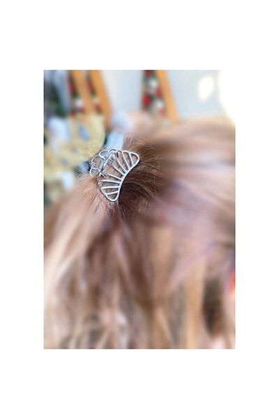 QUEEN AKSESUAR Silver Gray Small Metal Blank Oyster Mussel Shell Frame Latch Clasp for Women Kids