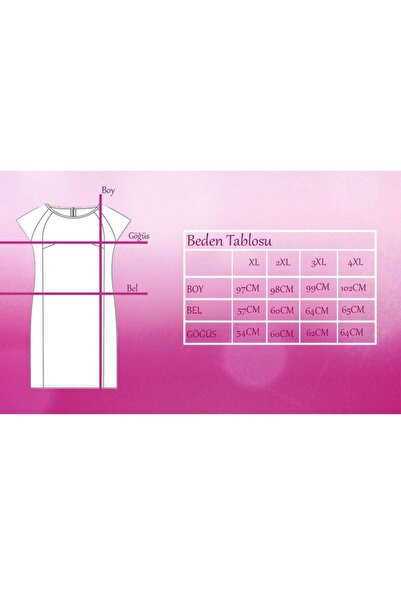 Butik Nilyam Plus Size Women's T-Shirt Dress 21013 White