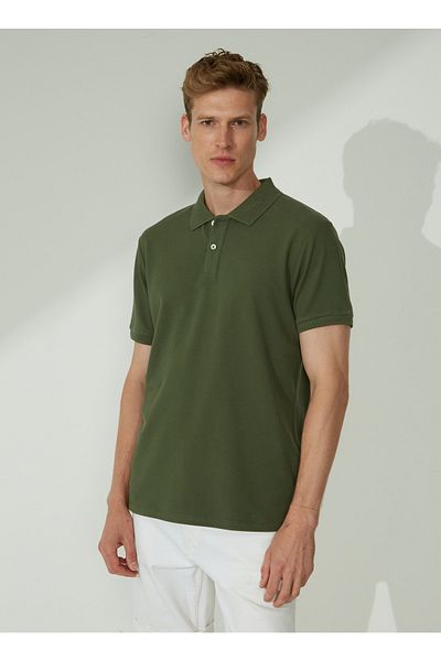 ALTINYILDIZ CLASSICS Ανδρικό μπλουζάκι Altınyıldız Classics Polo Neck Khaki 4A9000000001