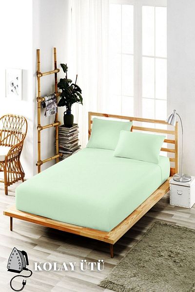 ELY PARKER 140x200 Easy-Iron Fitted Sheet Set-high Beds-green