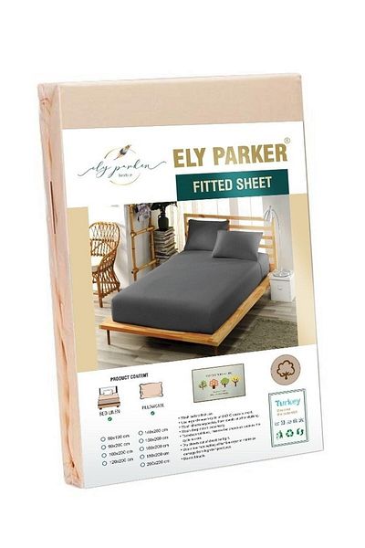 ELY PARKER Elastic Sheet Set (Duvet Cover Fabric) with Cotton-Pillowcase, Double or Single