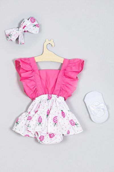 ADABEBEK Frilly Pineapple Patterned Ballerina Socks Set