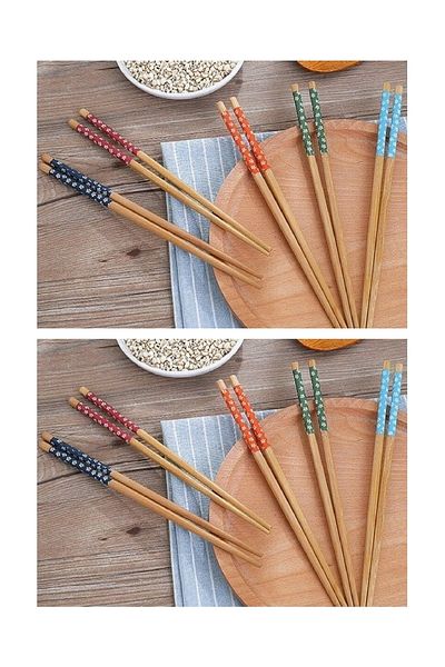flaring Set of 5 Bamboo Chopsticks Chopstick Washable and Usable 10 Pairs 20 Sticks
