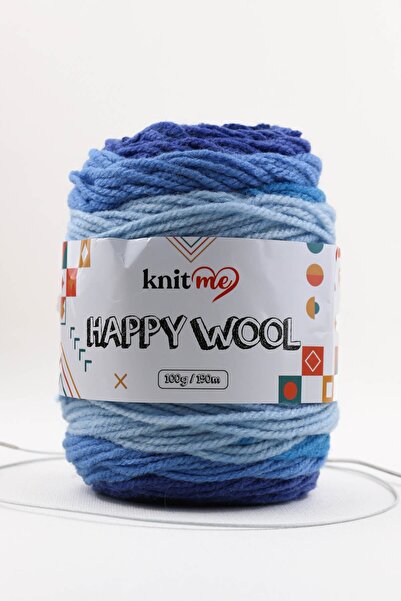 knitme Happy Wool 100 gr 3'li Paket Yün, Akrilik El Örgü Ipligi Taka Yarn (9)