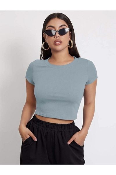 AYSİ COLLECTİON Crop Flexible Blouse