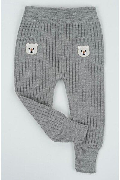 Genel Markalar Gri Ayı Figürlü Unisex Çocuk Alt Tayt