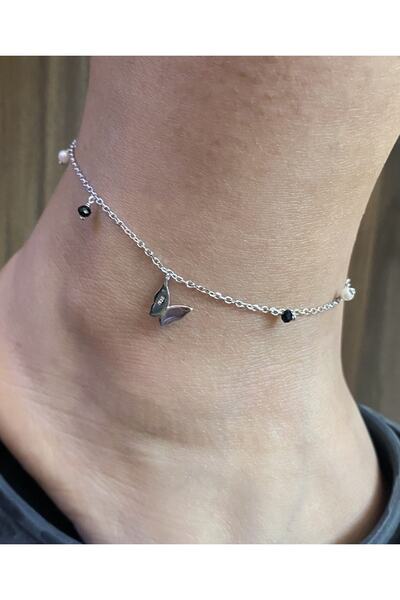 celikchi Kadın Kelebek Detay Gümüş Halhal