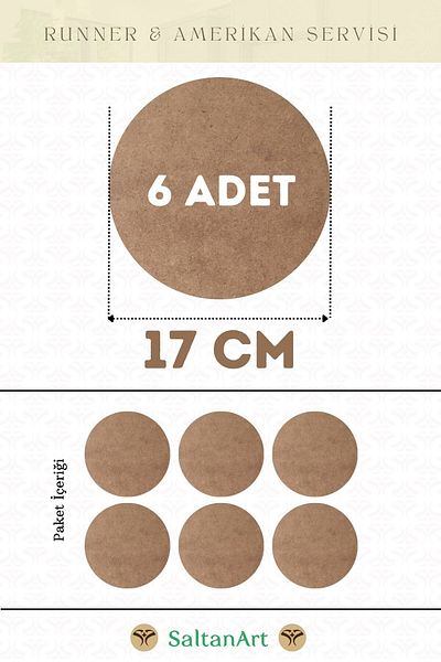 SaltanArt 17 εκ. Διάμετρος 6 τμχ Φόρτες American Service Runner MDF Drolit Magnet Six Ξύλο 3 χιλιοστά (2,7 χιλιοστά) Πάχος