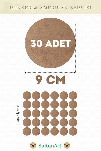 SaltanArt 9 εκ. Διάμετρος 30 τμχ Φόρτες American Service Runner MDF Drolit Magnet Six Ξύλο 3 χιλιοστά (2,7 χιλιοστά) Πάχος