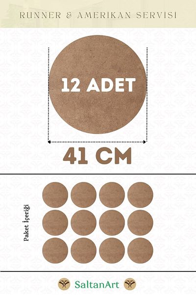 SaltanArt 41 εκ. Διάμετρος 12 τμχ Φόρτες American Service Runner MDF Drolit Magnet Six Ξύλο 3 χιλιοστά (2,7 χιλιοστά) Πάχος