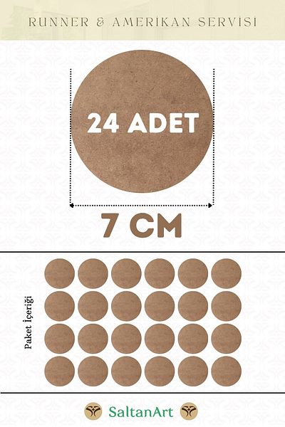 SaltanArt 7 εκ. Διάμετρος 24 τμχ Φόρτες American Service Runner MDF Drolit Magnet Six Ξύλο 3 χιλιοστά (2,7 χιλιοστά) Πάχος