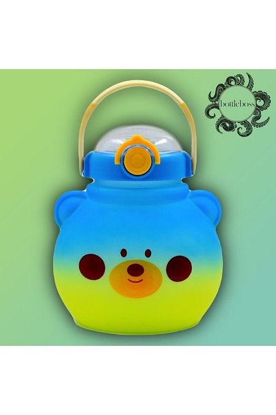 BottleBoss Blue Cute Straw Flask - 1300 Ml Hanging Sticker, Gift 1.3 L
