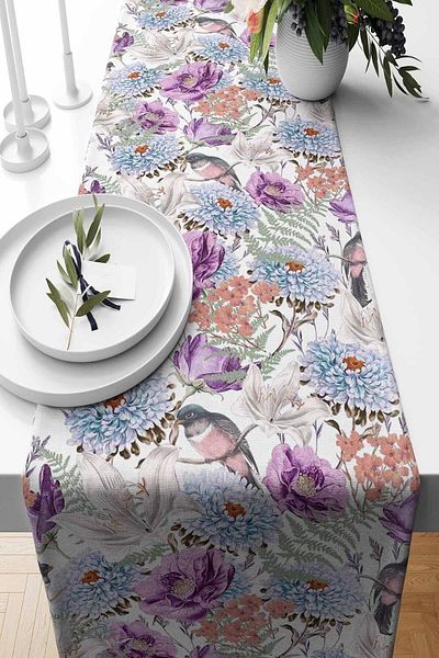Pilloveland Runner Spring Patterned Suede Woven 140*40 cm