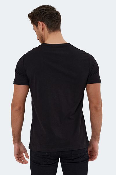 Slazenger Tricou negru cu mânecă scurtă pentru bărbați - KAURI