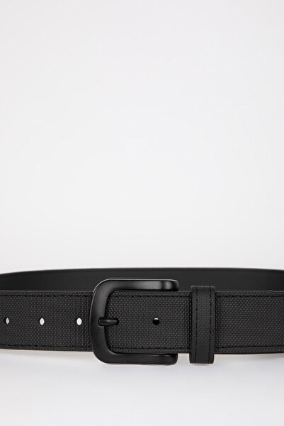 DeFacto Men's Faux Leather Jean Belt - Oval Buckle Design