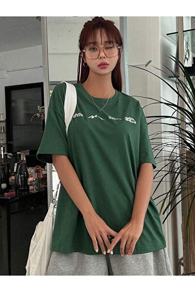 AFROGİYİM Ženska retro Štampano Oversize kroj T-shirt