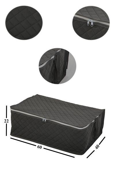 ADARYA HOME 5 Pieces Quilted Underbed Storage Bag 60X40X22 - Large Size Underbed Storage Bag (Gray)