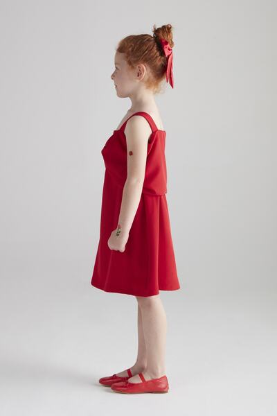 hoQuspoQus Girl's Bow Dress - Red