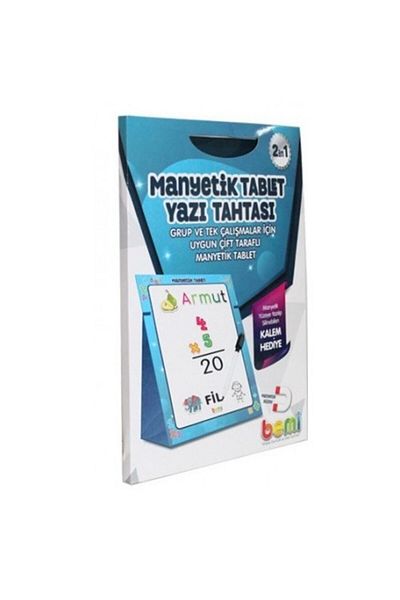 BEMİ Magnetic Tablet Writing Board Blue Educational Intelligence Strategy Kids Game - Healthy Magnet Game