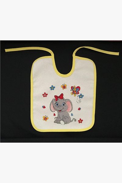 GREY Printed Baby Bib / Drool Bib