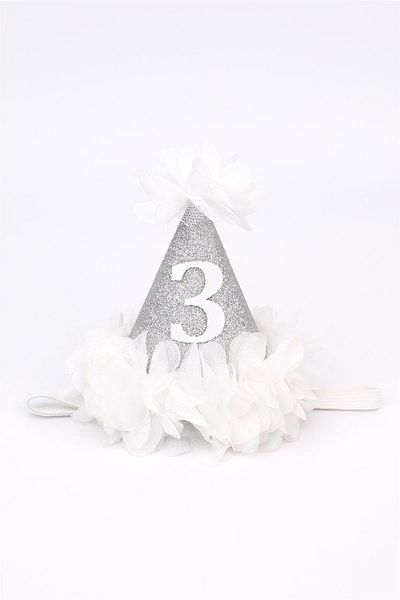 Le Mabelle Κορώνα γενεθλίων Funnel Age 3 - Ασημί