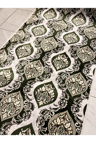 Sarar Jel Kaymaz Taban Yıkanabilir Yumuşak Yüzey Kesme Yolluk Üst Kalite Yeşil Osmanlı Klasik Desen
