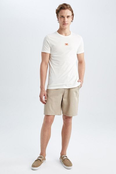 DeFacto Slim Fit Crew Neck Printed T-Shirt