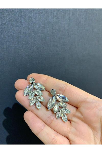 BEYOĞLU NİŞANTAŞI Stoned Bridal Wedding Henna Engagement Wedding Earrings