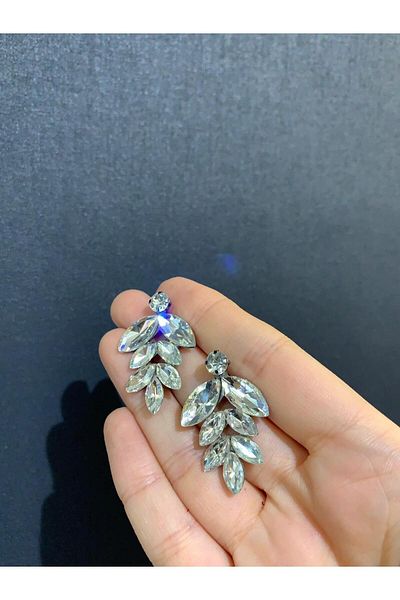 BEYOĞLU NİŞANTAŞI Stoned Bridal Wedding Henna Engagement Wedding Earrings
