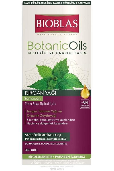 Bioblas Nettle Oil Botanic Shampoo - 360 Ml (Fine and Weak Hair)