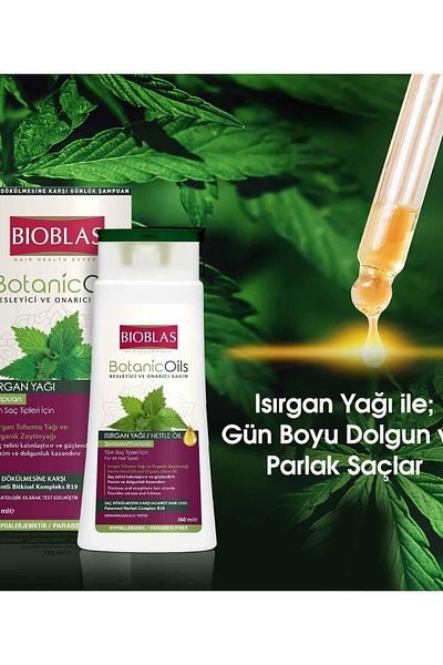 Bioblas Nettle Oil Botanic Shampoo - 360 Ml (Fine and Weak Hair)