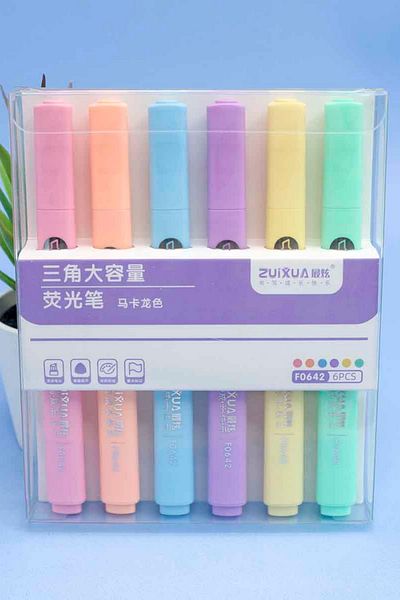 NaSaDAN Pastel Colored 6-Piece Highlighter Set