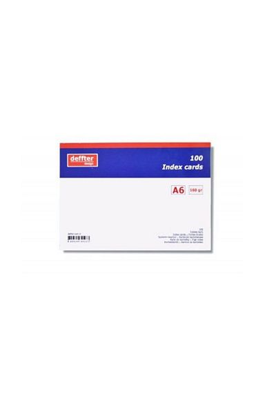 DEFFTER Index Card A6 White Plain