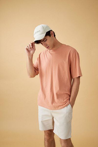 DeFacto Oversize Fit Crew Neck Basic Short Sleeve Cotton Combed T-Shirt
