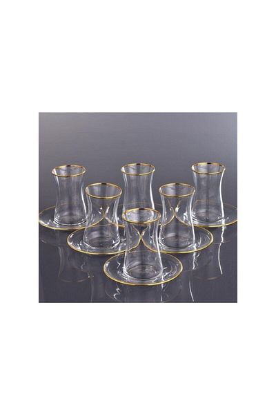 Paşabahçe Heybeli Gold Tea Set