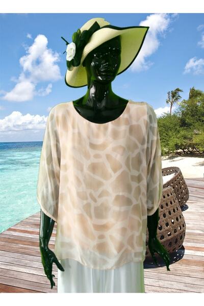prontoihracat Italian bat sleeve sequined silk blouse