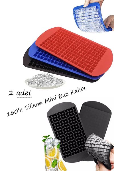 Sekiz8 2 Pieces of 160 Mini Cube Shaped Silicone Ice Coolers | Mini Cube Presentation Trend Ice Mold