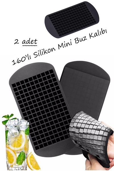 Sekiz8 2 Pieces of 160 Mini Cube Shaped Silicone Ice Coolers | Mini Cube Presentation Trend Ice Mold